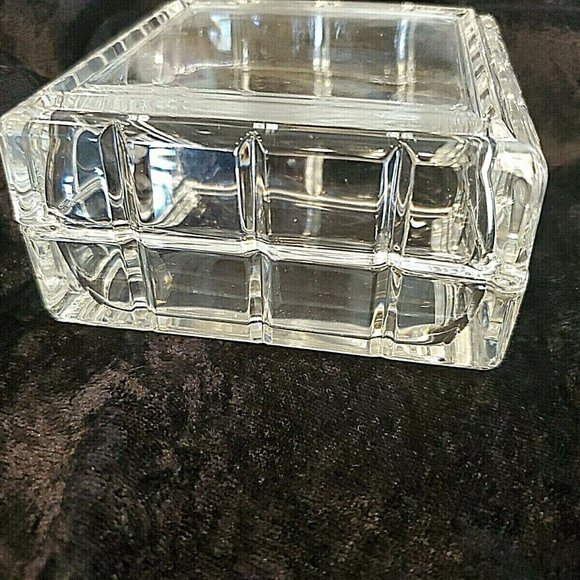 Vintage Avon 24% Lead Crystal Square Trinket Box With Lid ~ Made In France - Picture 2 of 6